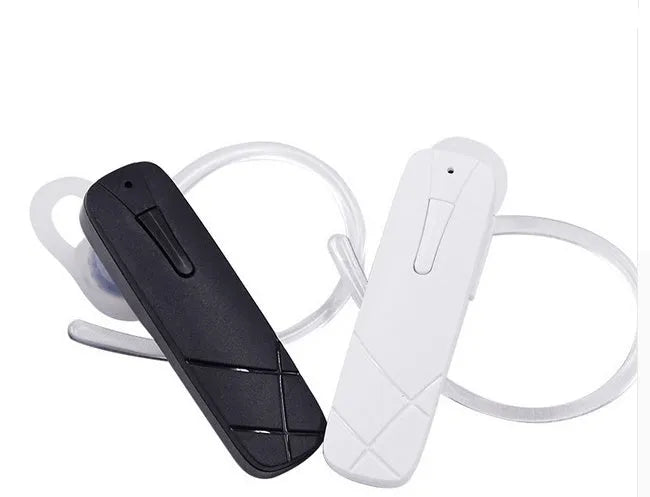 Black and white Mini V4.1 wireless Bluetooth earphones showing earpiece design.