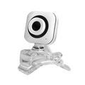 USB drive-free external camera with microphone, ABS plastic, shown in black or red, USB powered webcam