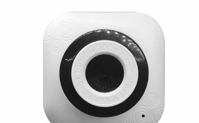 USB drive-free external camera with microphone, ABS plastic, shown in black or red, USB powered webcam