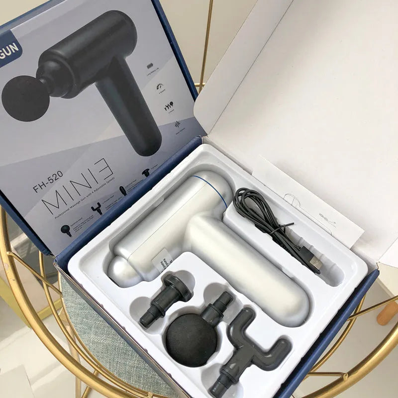 God Fascia Gun percussion massager in grey colour with USB charging port