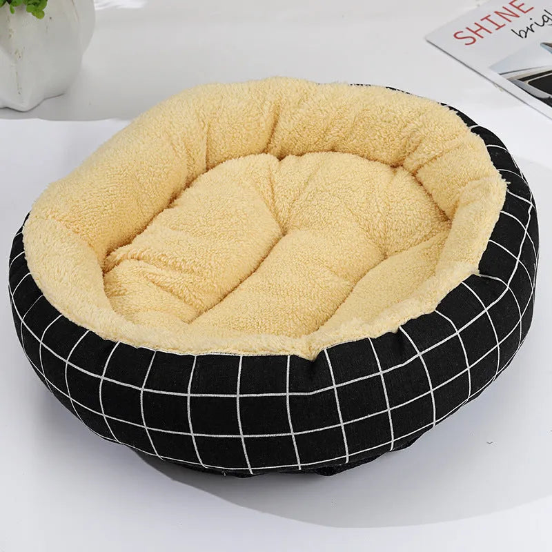 Round cloth pet bed 50cm diameter 12cm height for cats and small dogs