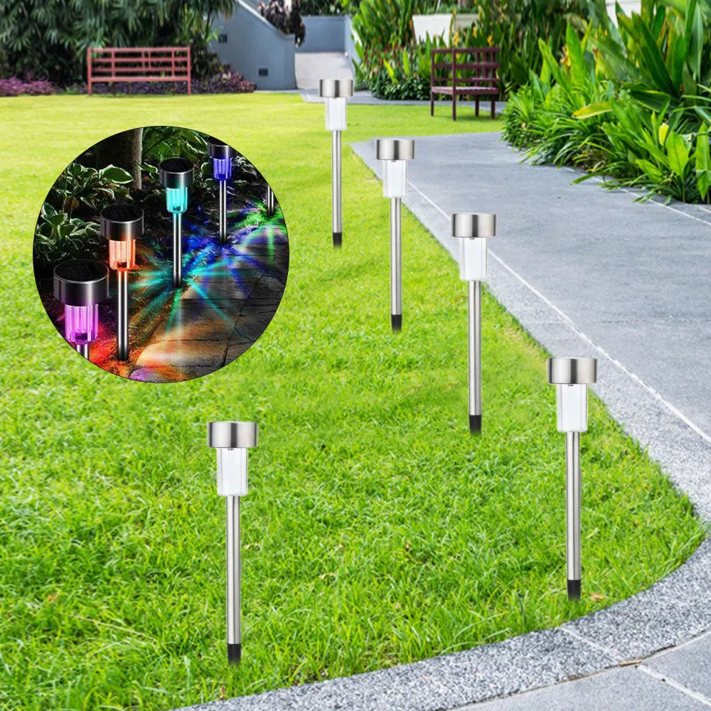 Stainless steel waterproof garden landscape light with LED illumination in pastoral style.