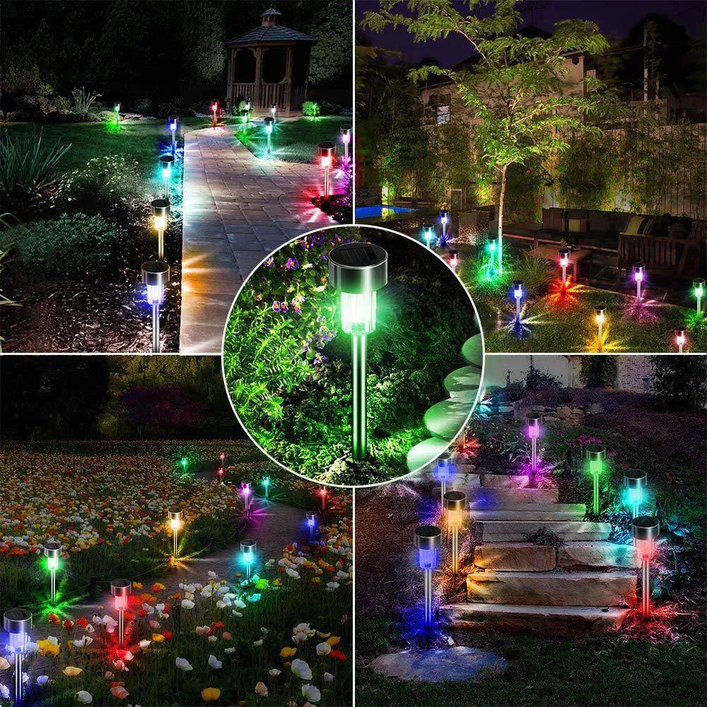 Stainless steel waterproof garden landscape light with LED illumination in pastoral style.