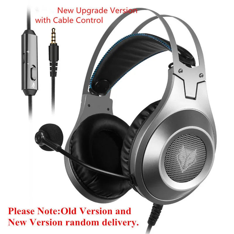 Black USB wired computer gaming headset with adjustable boom microphone for PC and notebook use