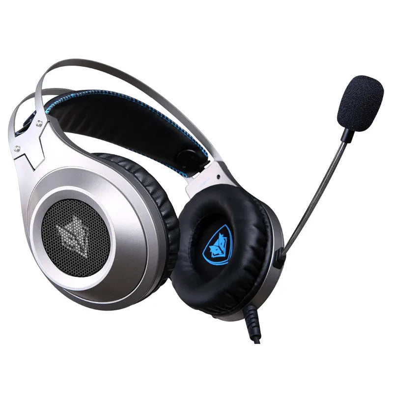 Black USB wired computer gaming headset with adjustable boom microphone for PC and notebook use