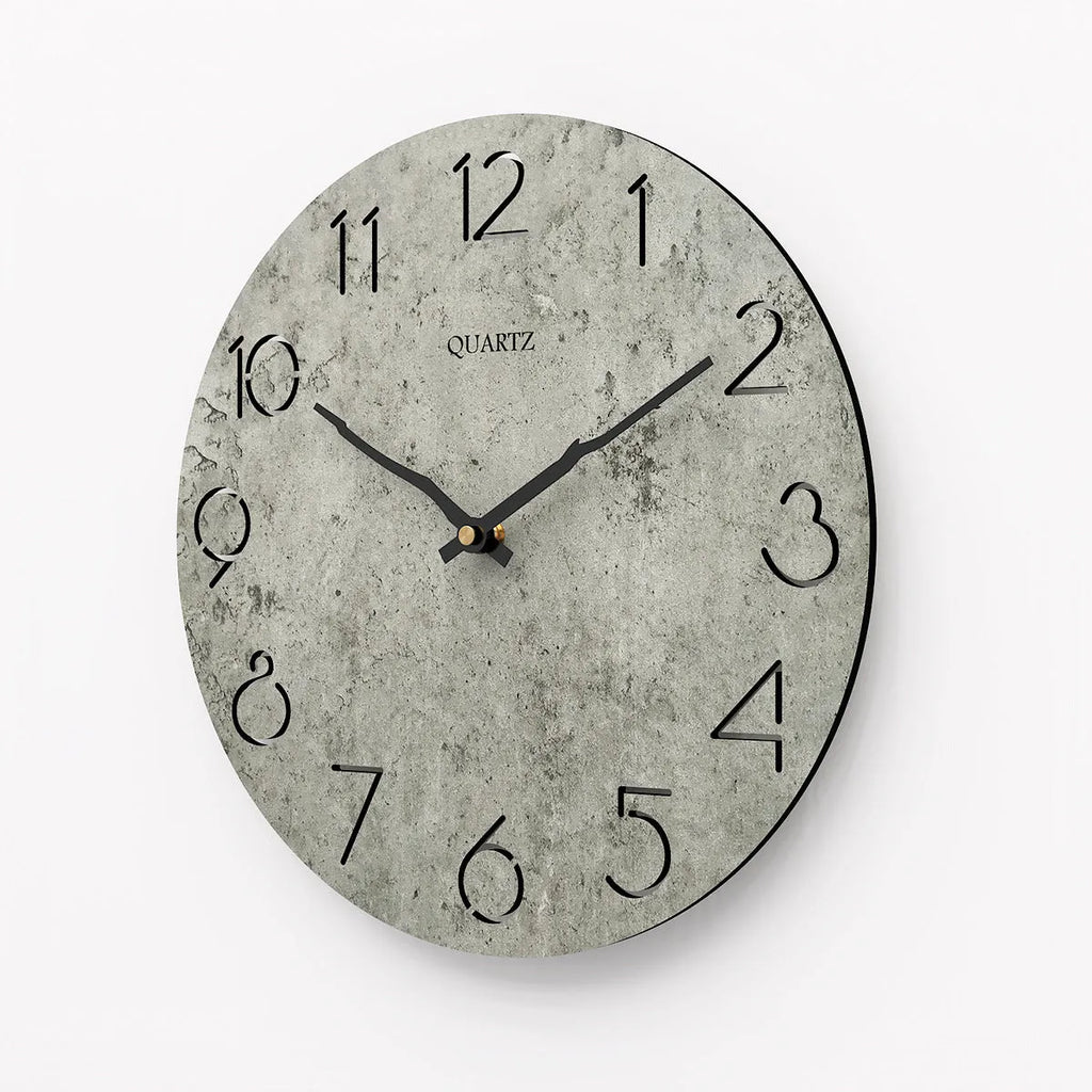 Grey single-sided modern wall clock in European style for living room household use