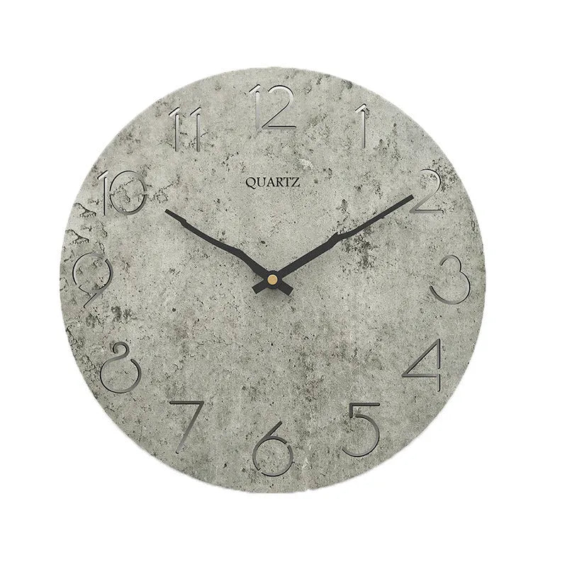 Grey single-sided modern wall clock in European style for living room household use