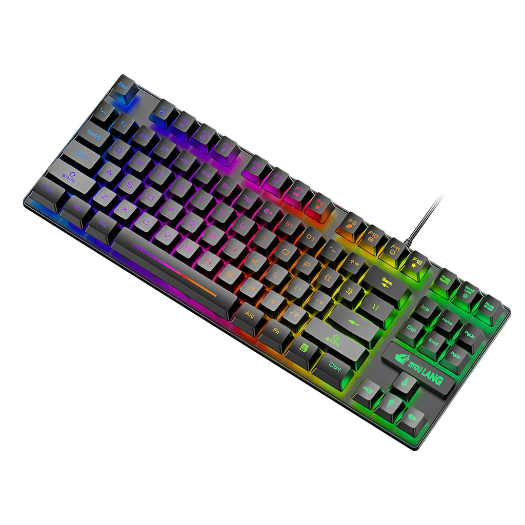 Black, white, blue, and pink coloured mechanical keyboards on a desk