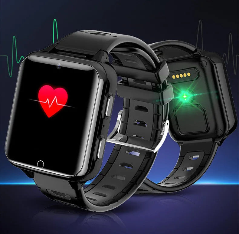 Children's smartwatch with a colourful silicone strap and a 1.54-inch touchscreen displaying a user interface.