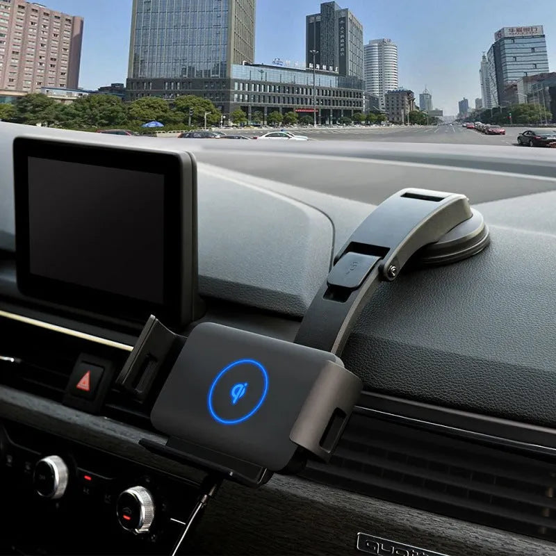 Universal black car clip-on bracket for folding screen phones and tablets