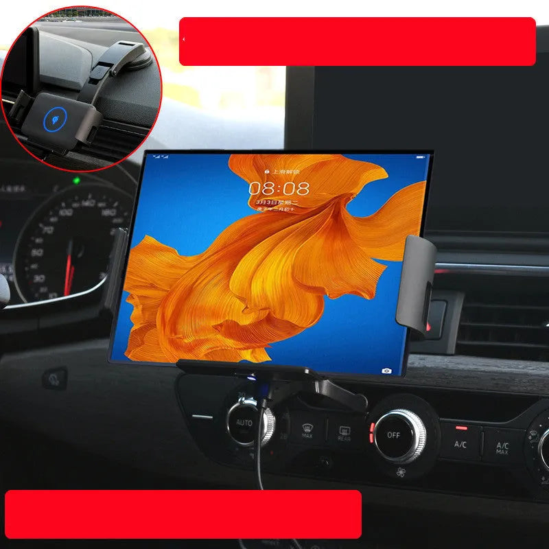 Universal black car clip-on bracket for folding screen phones and tablets