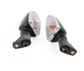 Pair of 12V motorcycle turn signal indicators with clear lenses and ABS plastic housings for front and rear positions
