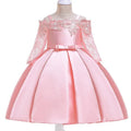 Girls' lace-detailed dress in polyester available in multiple colours and child sizes 3T to 10T