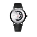 Men's turntable waterproof quartz watch with mineral glass and metal case