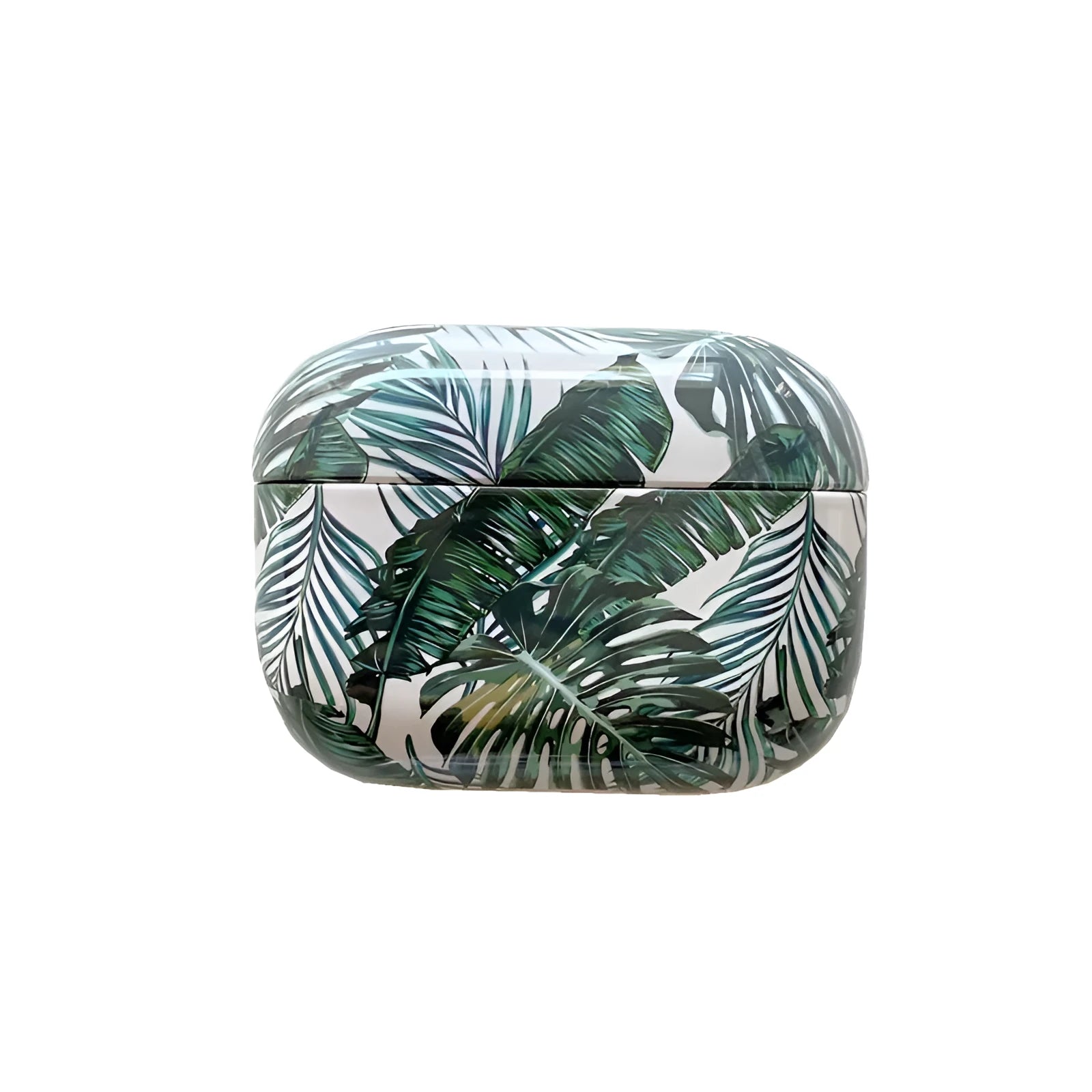 Blue and green banana leaf print soft TPU protective case for Apple AirPods