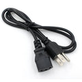 Black American standard three-prong power cord with 1.2 metre length and pure copper conductors