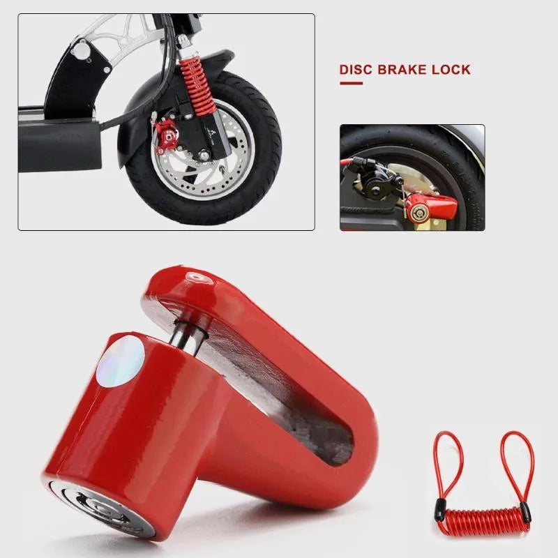 Metal disc brake lock with steel wire for Xiaomi M365 electric scooter in black