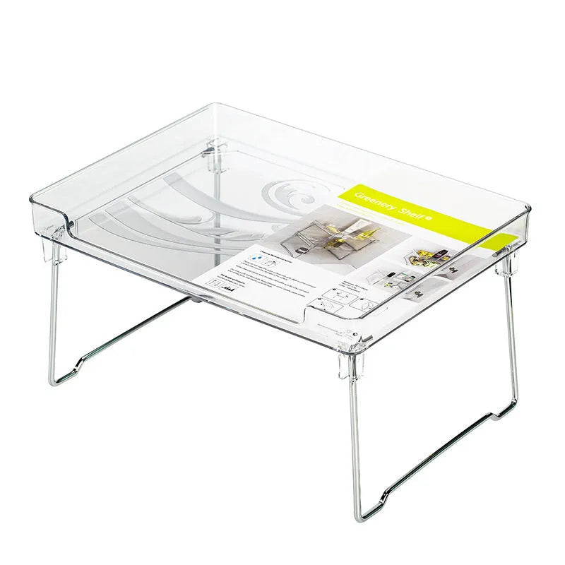 Plastic kitchen supplies rack in transparent or white colour with compartment storage design