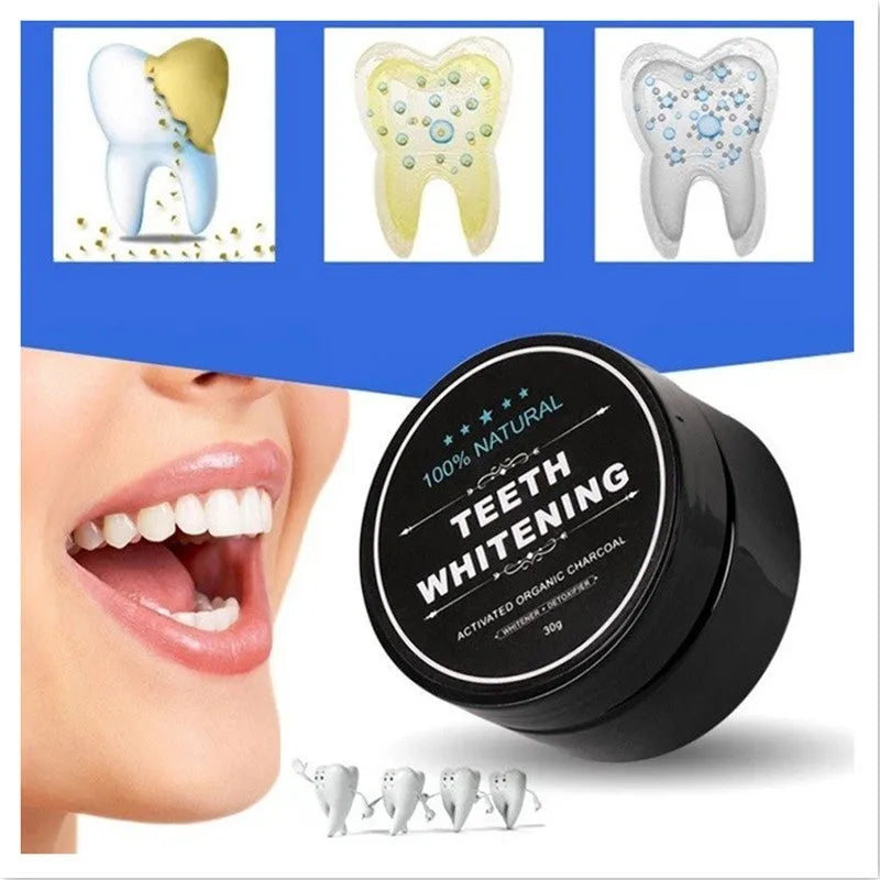 30g black activated charcoal teeth whitening powder for adult oral hygiene