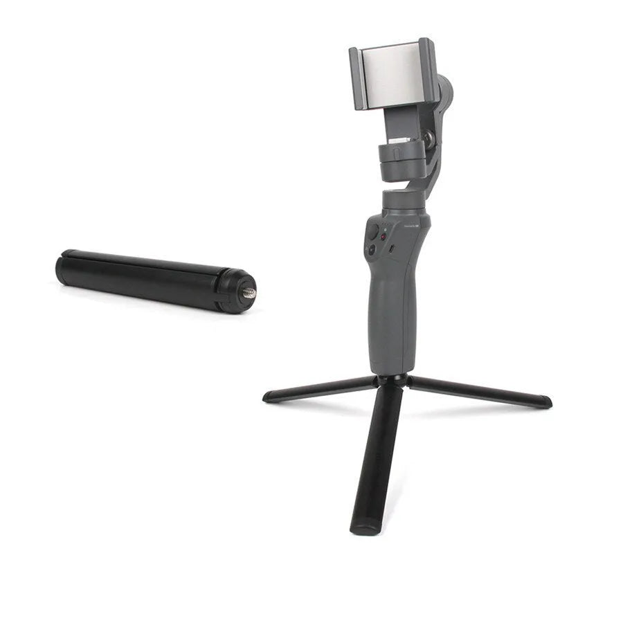 Black aluminium alloy tripod with smartphone mount and stabiliser for Apple iPhones
