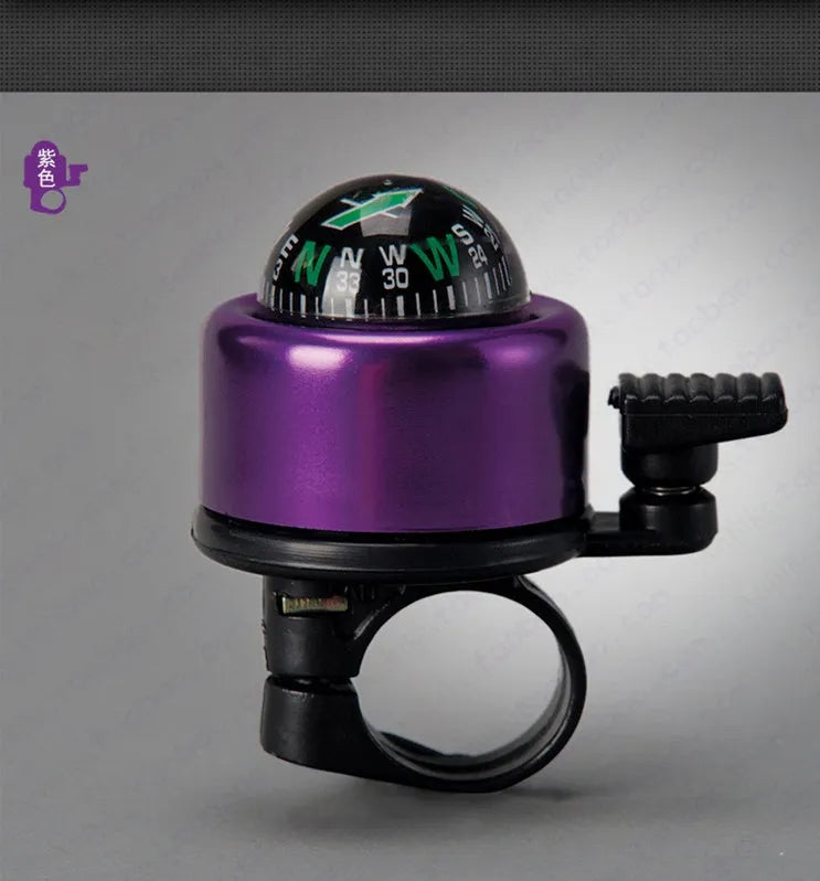 Bicycle Cycling Sport Handlebar Ring Compass Down Horn Bell Built-in Compass ABS Alloy 22mm Handlebar Fit Road Mountain Bike Bell Black Blue Gold Purple Red Silver Colours Available Bicycle Accessories