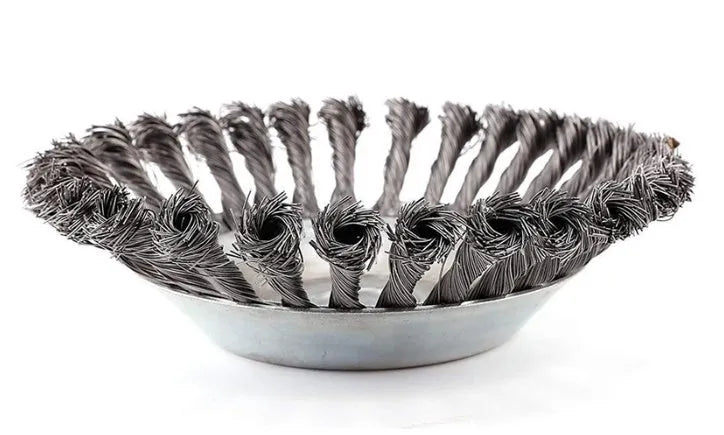 Steel wire lawn mower head twist wire bowl for weed and moss removal, 6 inch and 8 inch sizes