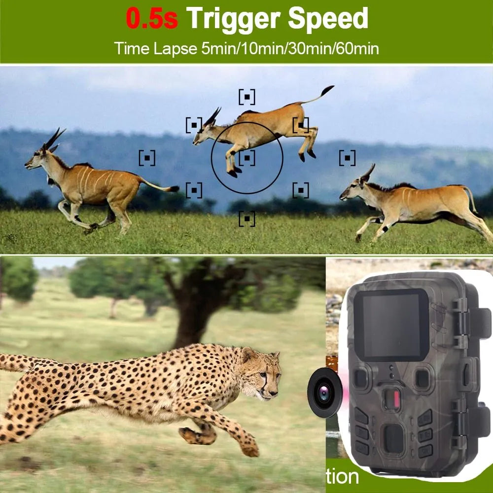 Black infrared night vision monitoring device with plastic housing and TF card slot