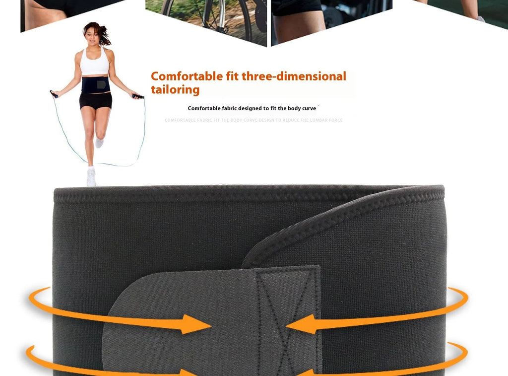 Neoprene lumbar support belt for fitness and running in adjustable design