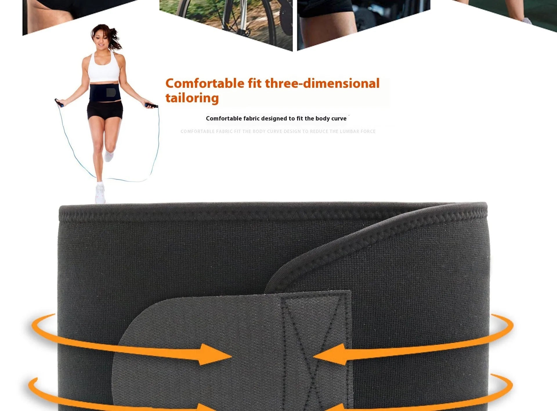 Neoprene lumbar support belt for fitness and running in adjustable design