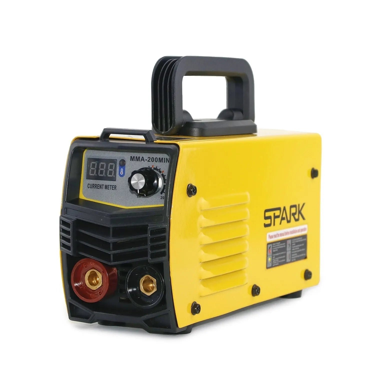 MMA-200MIN 220V DC welding machine with welding tongs, grounding clamp, face shield, and brush hanger accessories