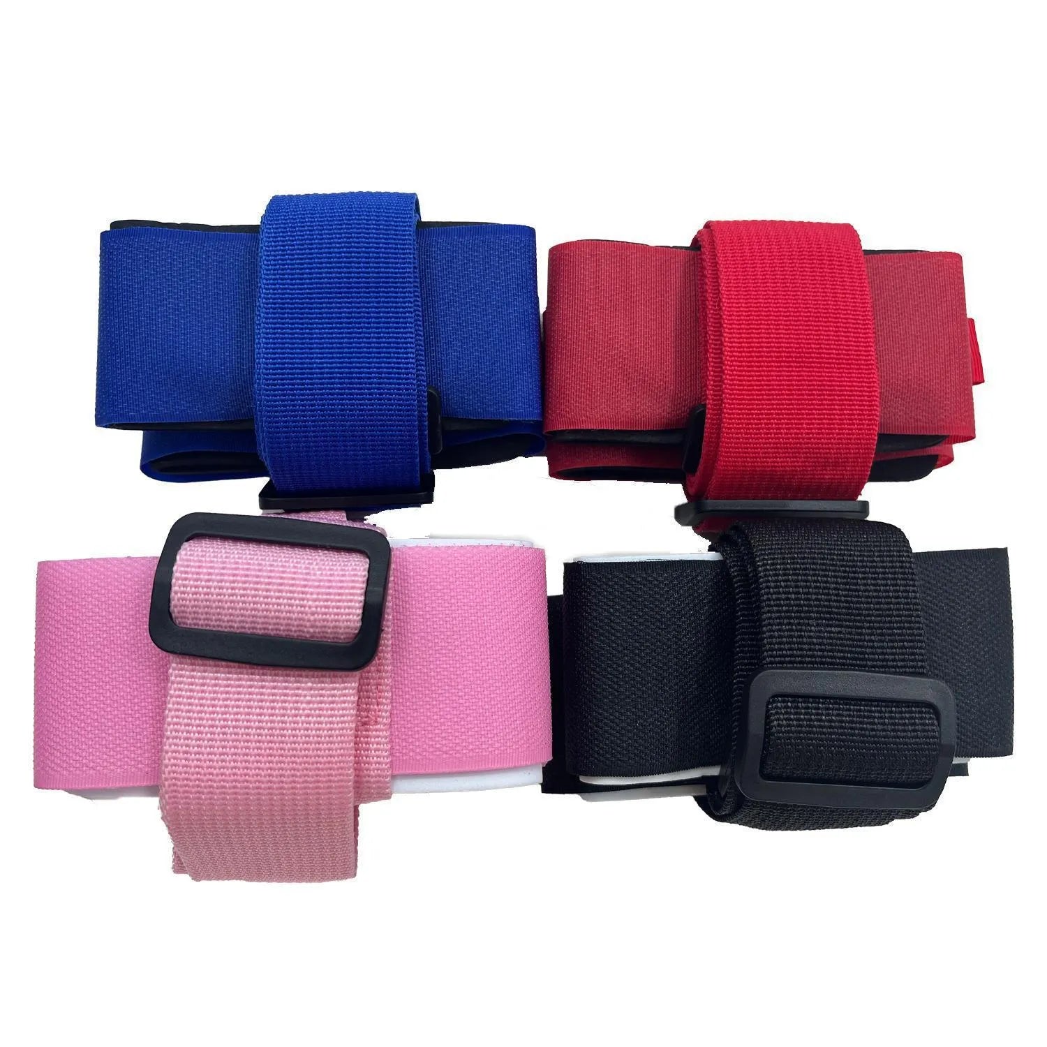 Hook and loop ski bandage with adjustable shoulder strap in multiple colour options