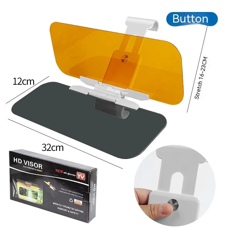 Anti-high beam car sun visor with acrylic lens and telescopic mounting for vehicle sun visor