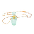 Perfume bottle pendant necklace in tiger eye and crystal with European and American style and colour codes FI0636 to FI0644
