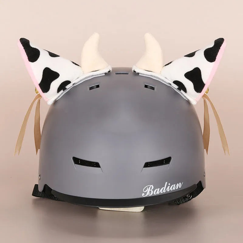 Plush cartoon character ski helmet decoration with elastic headband in assorted designs