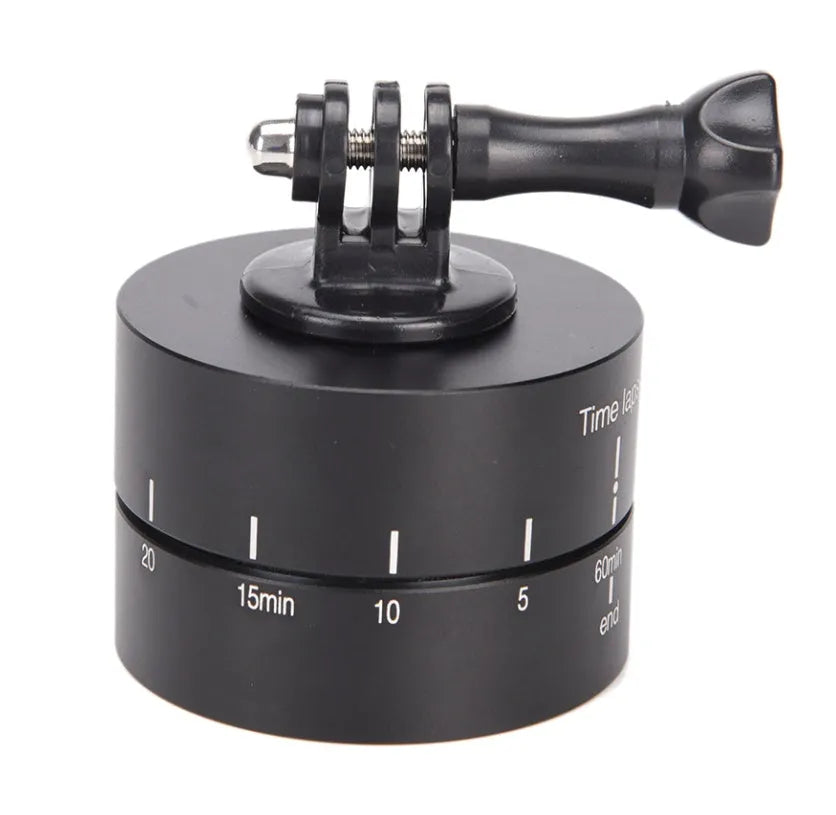 Lapse 360 automatic rotating camera tripod head for time-lapse filming with GoPro, SLR, and iPhone cameras