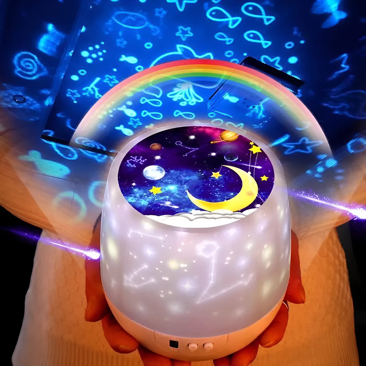 Constellation projector night light with USB cable and five film sets, ABS and PVC build, 5W LED