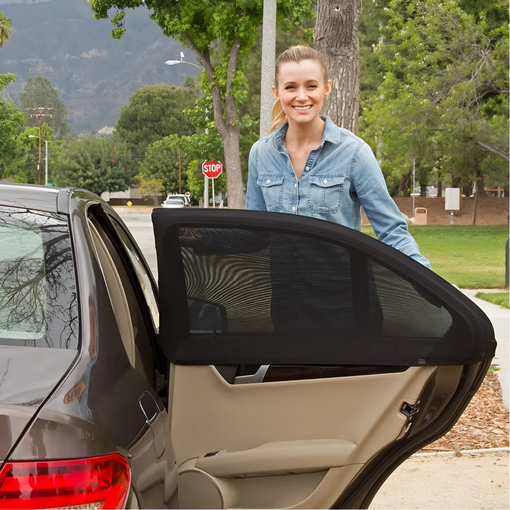 Car sunscreen and mosquito screen 50D stretch net translucent shade curtain for vehicle window