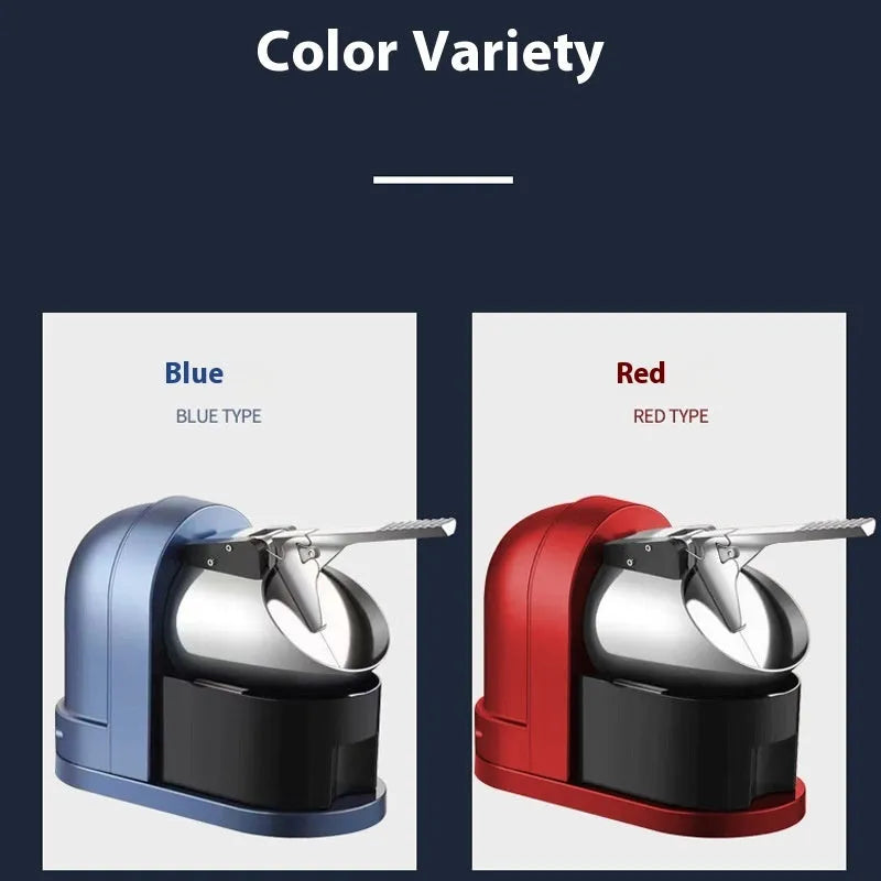 Automatic household small ice crusher, 250W metal body, luxury three knives, blue or red, UK plug