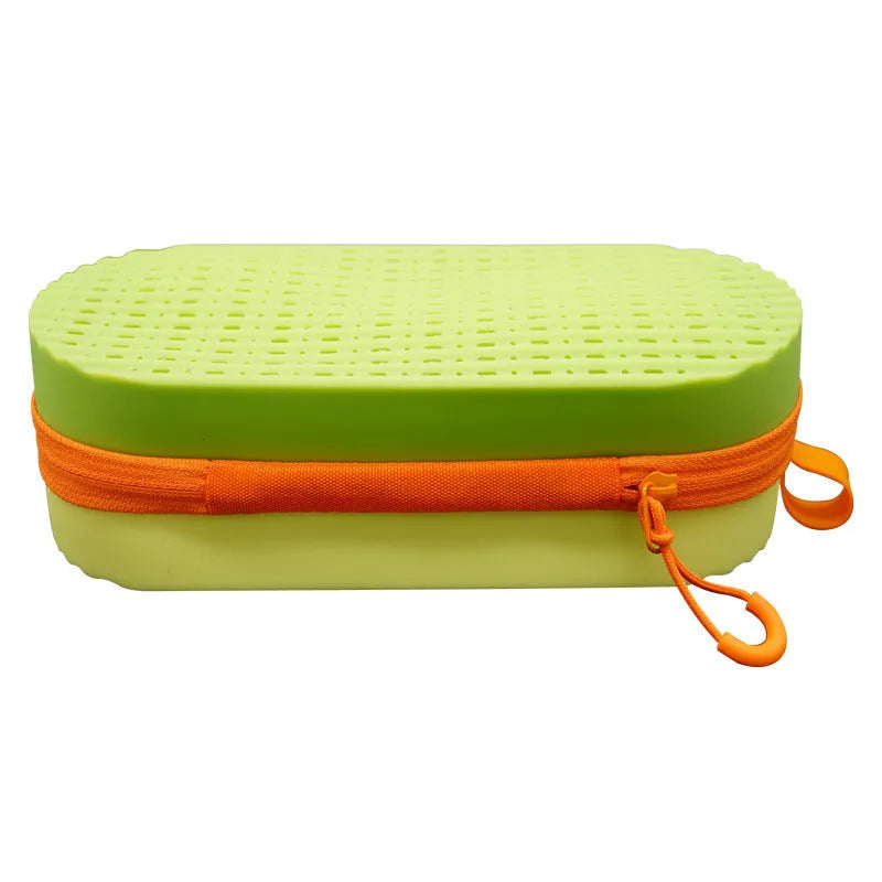 Silicone glasses case in multiple colours showing 200x80x50mm dimensions