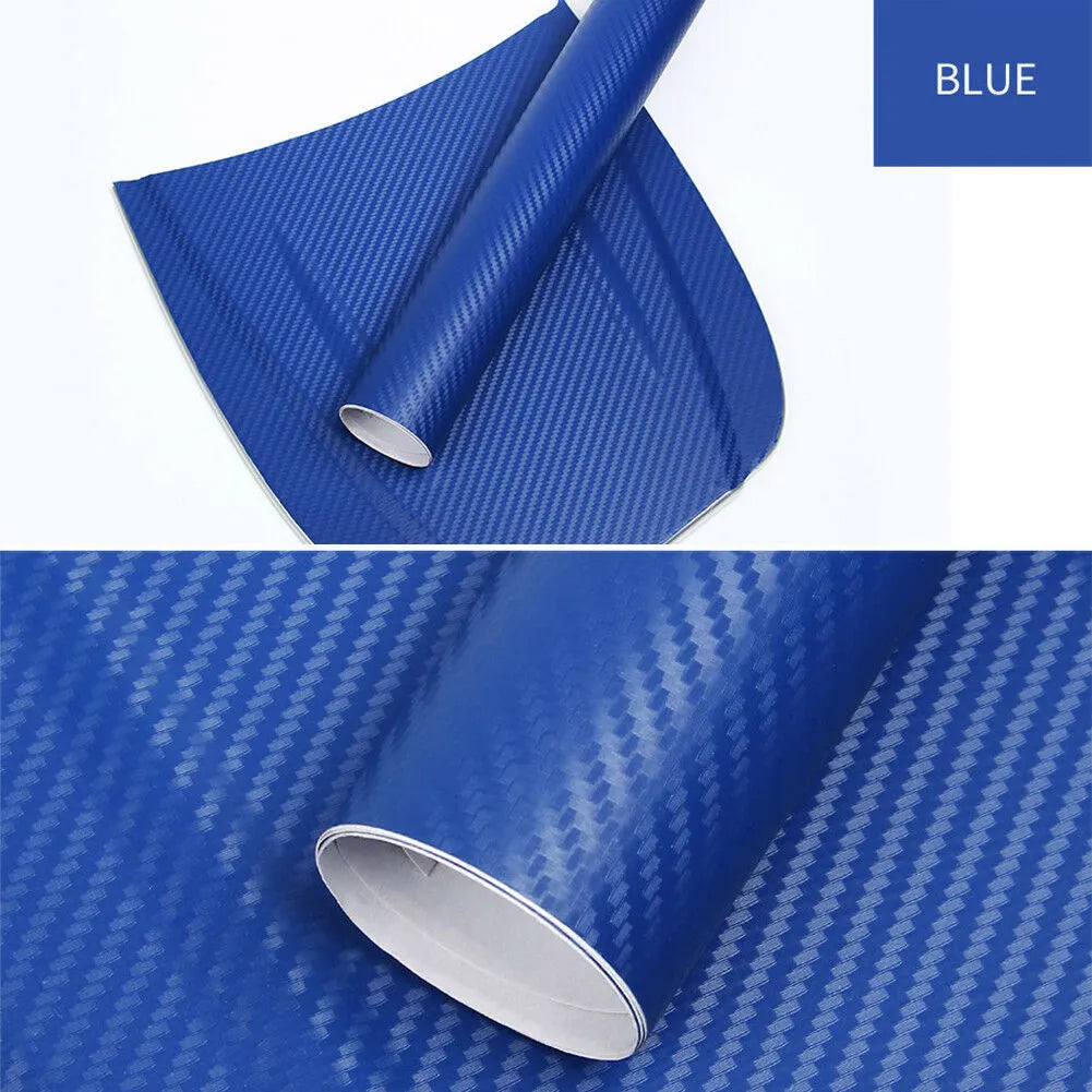 Roll of 3D carbon fibre car sticker in multiple colour options for vehicle interior and exterior decoration