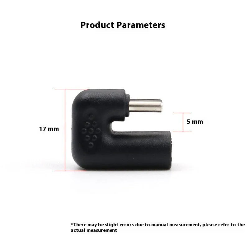 Plastic male to female adapter extension cable with U-bend design and four additional adapters