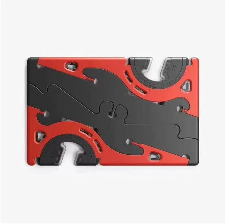 Black plastic card type mobile phone holder with lazy bracket on desktop