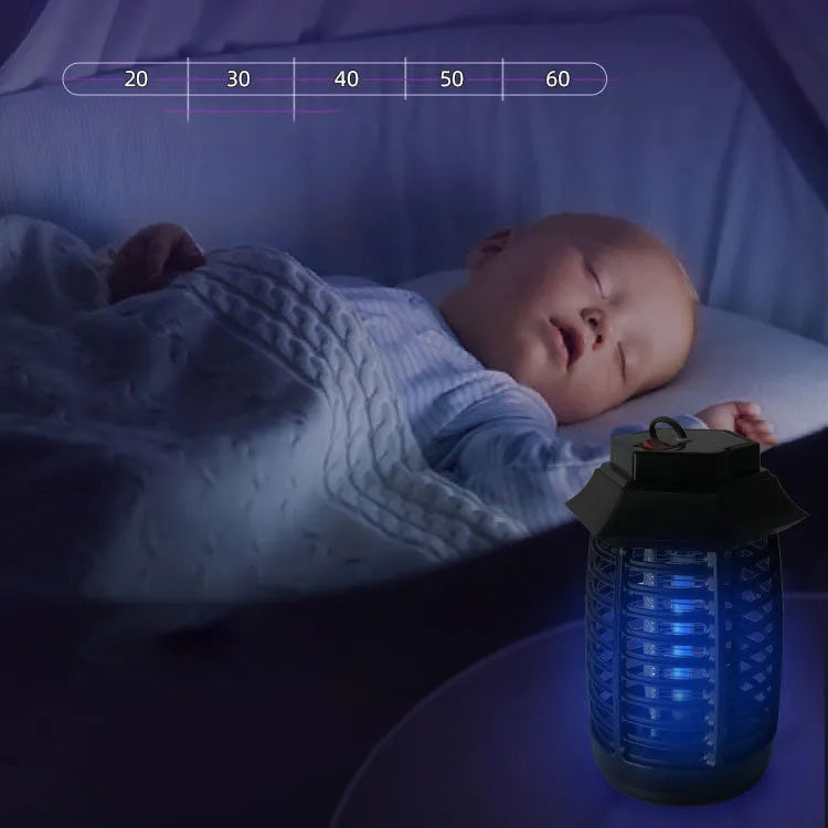 Black aromatherapy mosquito lamp with UV tube for insect control in bedrooms and offices