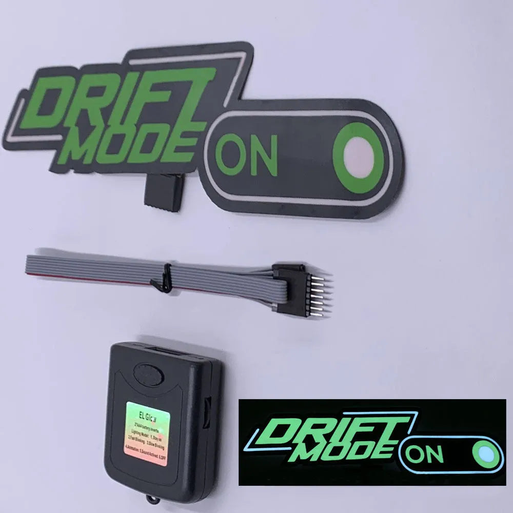 Small luminous wall stickers with driver unit showing heart, cat, and text designs in multiple colours