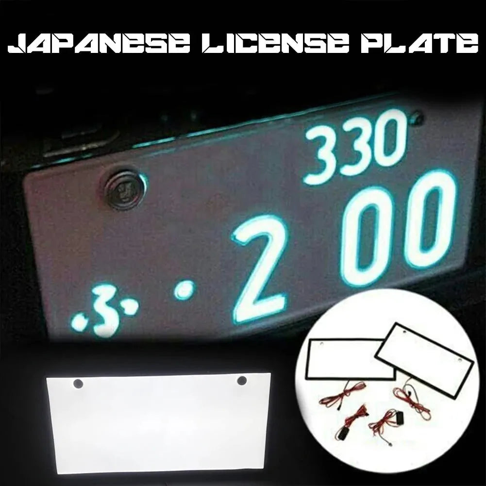Two white LED truck license plate light bars with plastic housings