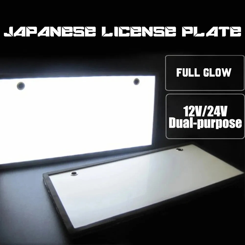Two white LED truck license plate light bars with plastic housings