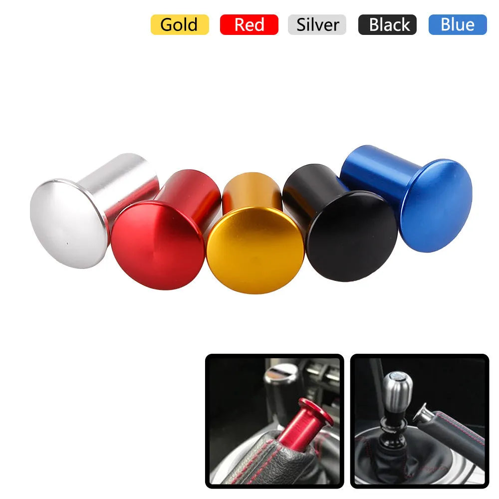 Aluminium alloy handbrake cap in gold, silver, black, blue, and red colour options