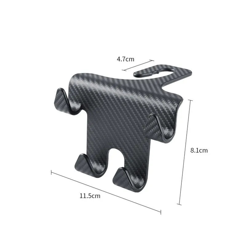 Black ABS plastic car hook and mobile phone bracket for rear seat storage