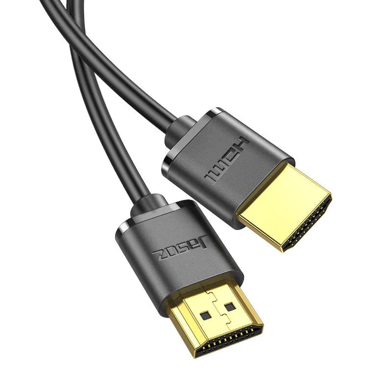Gold-plated HDMI cable with flexible thin design for computer monitor and set-top box connections