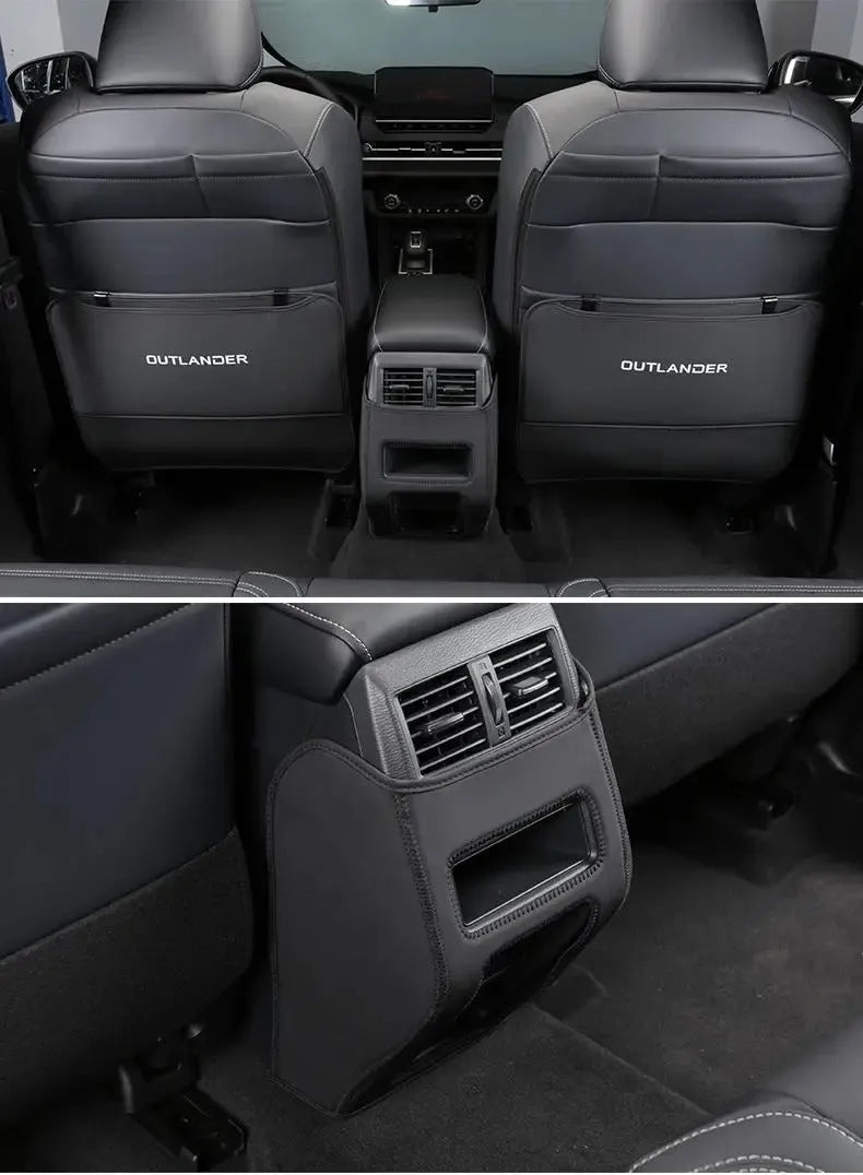3-piece leather anti-kick pad set for 2023 Mitsubishi Outlander seat protection